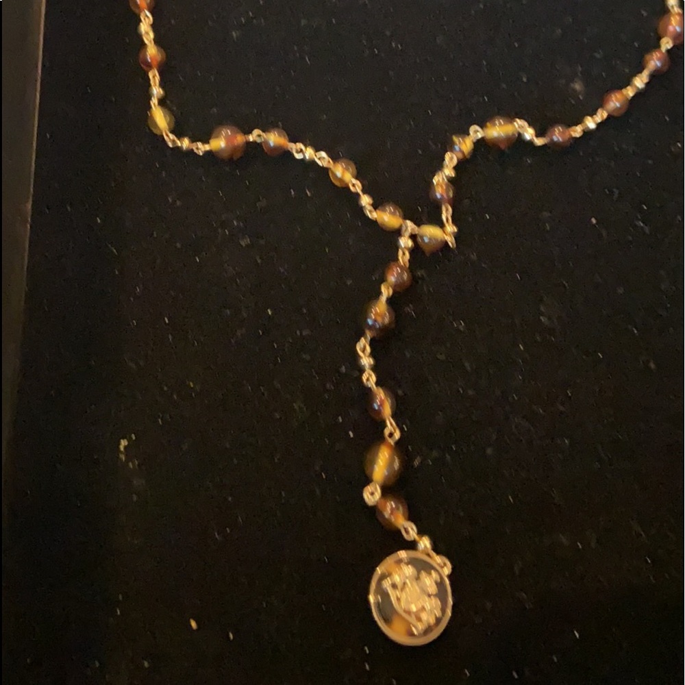 Lauren tiger eye and gold necklace